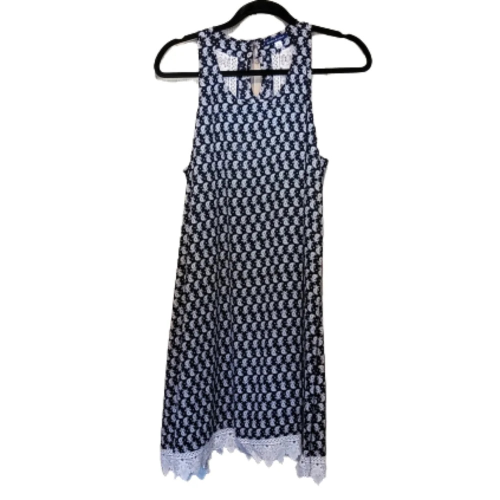 Basil Lola Dress, navy/cream sleeveless